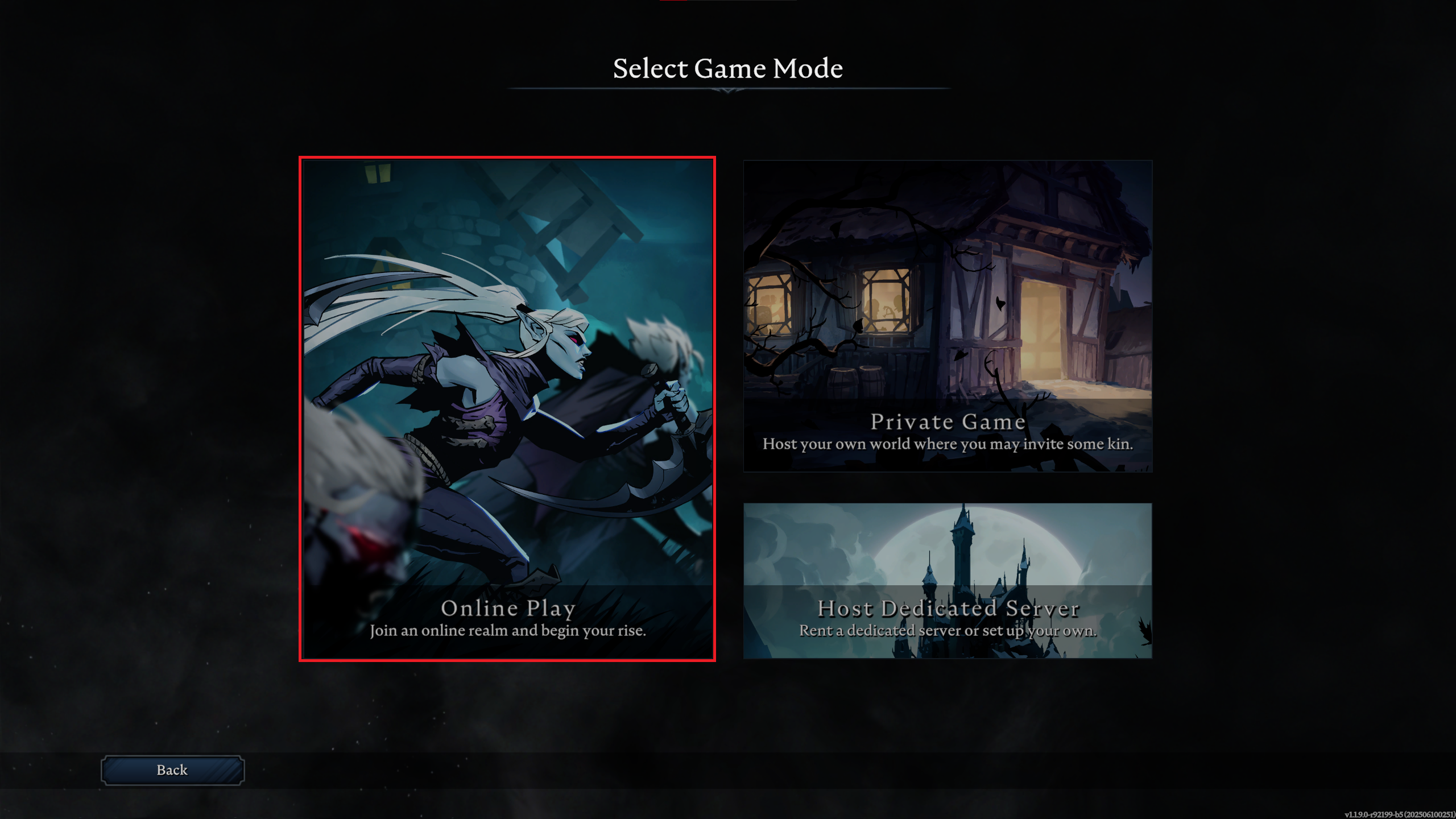 V Rising Main Menu Online Play